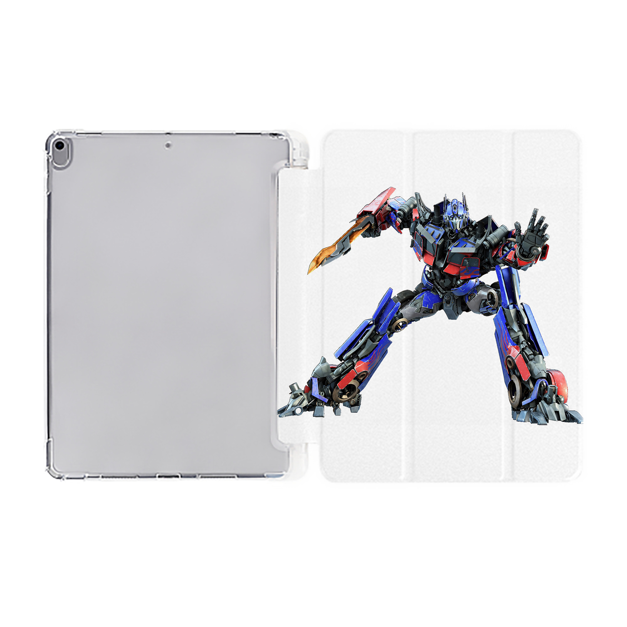 （画像用） Transformers トランスフォーマー IPad ケース ペン収納付き 三つ折りスタンド PUレザー×シリコン 対応機種9.5/10.5/10.9インチ